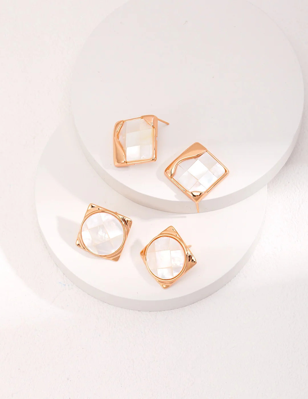 Ancient Greek Mosaic Shell Earrings