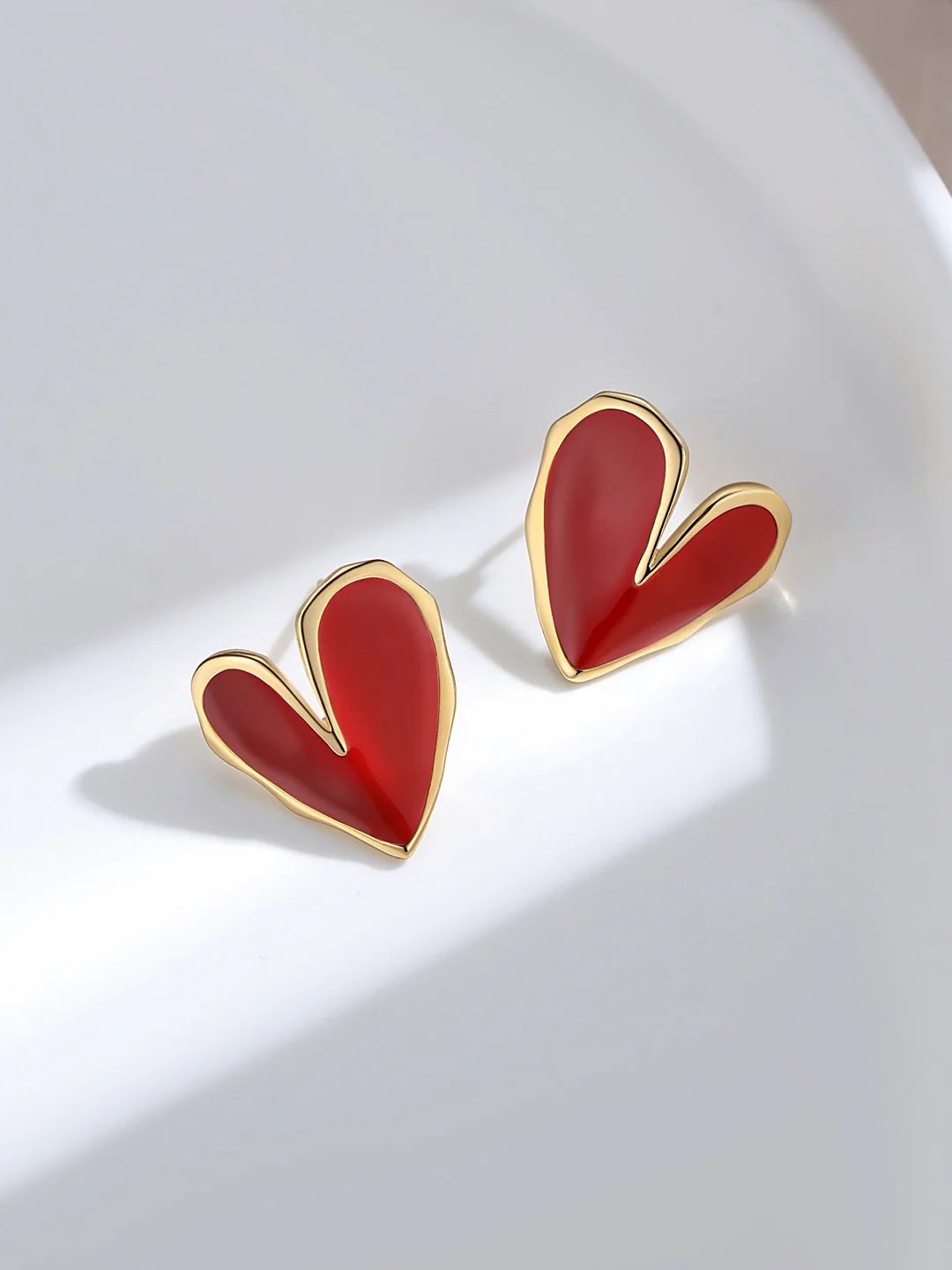 Large Red Heart Earrings