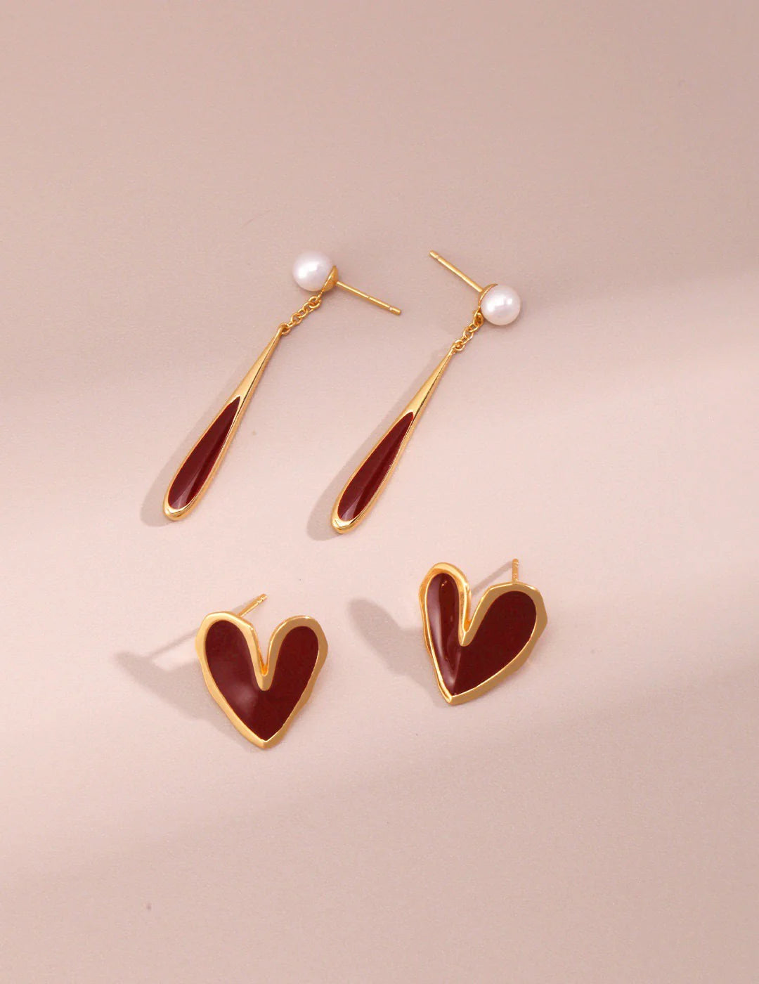 Large Red Heart Earrings