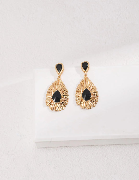 Regal Charm Black Zirconia Earrings